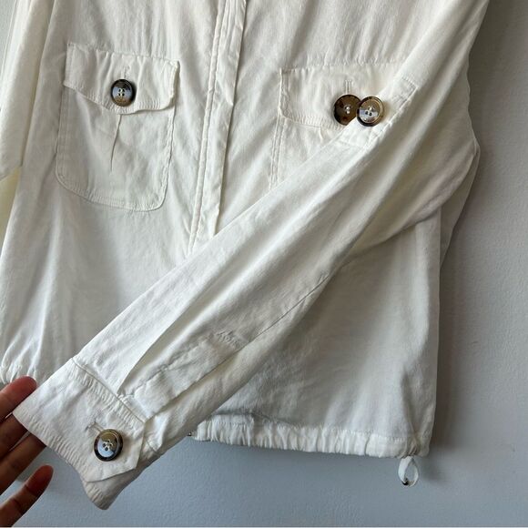 Marc Cain Utility Linen blend Jacket in off-white - Picture 3 of 13